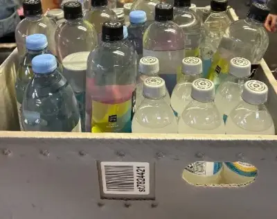 assorted sparkling and regular water