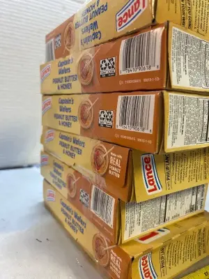12 boxes of peanut butter and honey sandwich crackers out of date