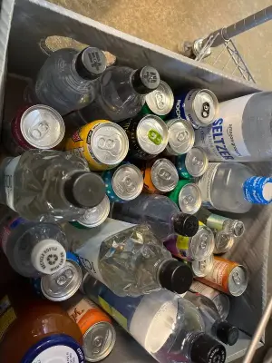 variety crate of drinks