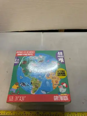 animals of the world, jumbo floor puzzle 48 pieces ages 3+