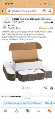 Trading Card Storage Box 25 Pack 520 Count 20pt
