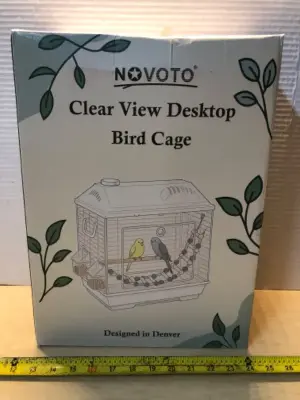 Clear view desktop bird cage
