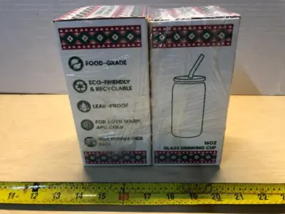 2 boxes glass 16oz cups