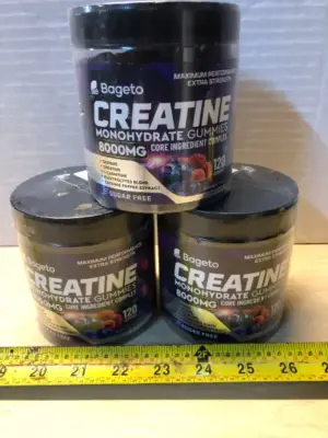 3 tubs creatine monohydrate 120 gummies each exp:8/18/27
