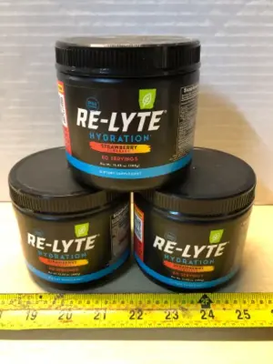 3 tubs Re-Lyte hydration dietary supplement exp:5/30