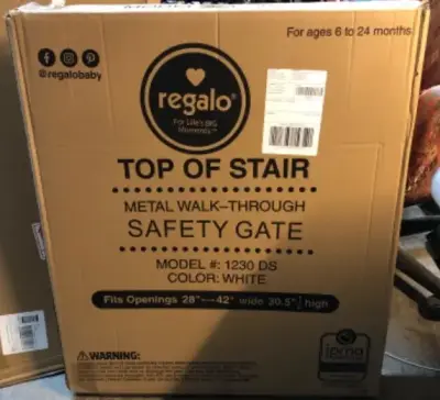 Top of the stair metal walk thru safety gate 28”-42” wide 30.5 high