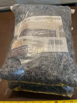 2ct leather look cushion cover