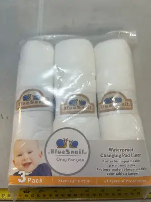 three pack of waterproof changing pad liner