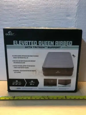 Elevated queen air bed built in pump