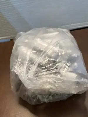 bag of razors & shaving cream