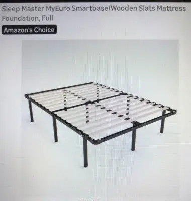 Sleep master my euro smartbase wooden slats mattress foundation full size (similar to image)