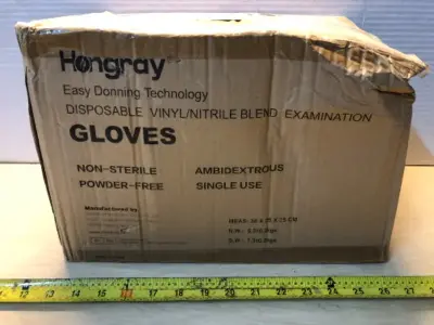 Box of ten boxes 100 gloves each box size Medium powder free