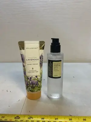 snail mucin essence and lavendar hand cream