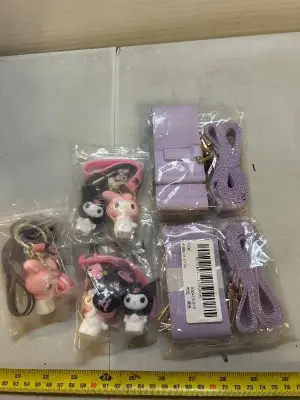 three packs of keychain duos and two purse/bag straps
