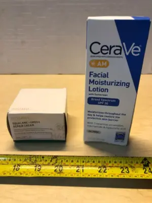 1.69oz squalane +omega repair cream , 3oz cerave facial moisturizer