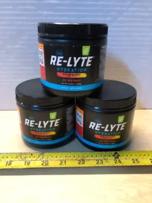 3 tubs Re-Lyte  hydration dietary supplement exp:7/30