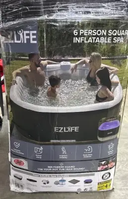 inflatable six person square spa