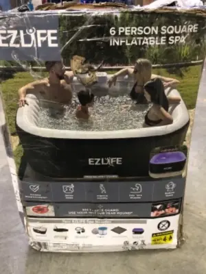 6 person square inflatable spa (used) 72”W 72” deep 25” high