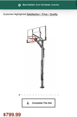 54” adjustable basketball hoop with anchor kit