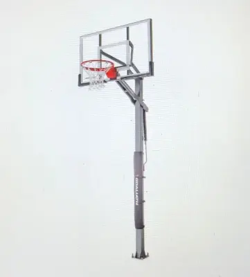 54” Goaliath prodigy glass backboard adjustable basketball hood with anchor kit