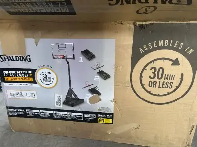 spalding 54 inch acrylic portable easy assembly basketball goal