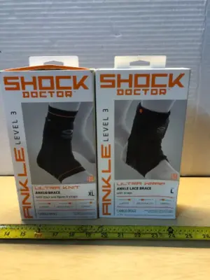 2 boxes shock doctor ultra knit ankle brace level 3