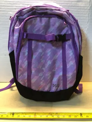Purple DSG backpack spot for helmet and bats straps are breaking