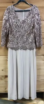 Alex Evenings size 16 tan dress