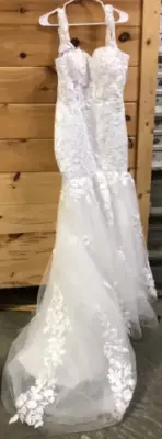 White wedding dress size 8
