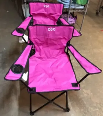 2pc pink DSG folding chairs