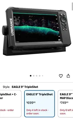LOWRANCE Visit the Store 3.9 * (18) Lowrance Eagle 4", 5", 7" and 9" Fish Finders with IPS Screen