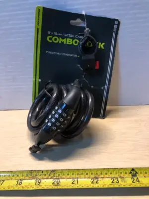 6’x12mm steel cable combo lock