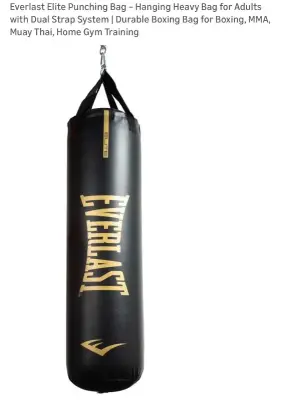 Everlast black and gold heavy punching bag (similar to image)