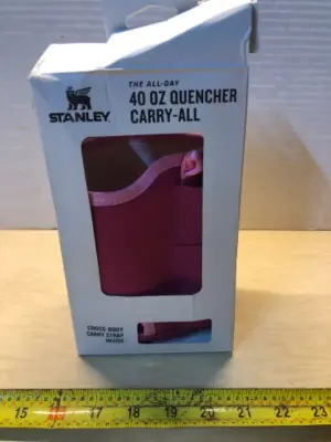 Dark pink Stanley 40oz cross body carry strap