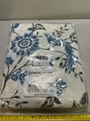 52” x 63” floral bird linen curtains