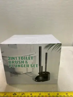 3 in 1 toilet brush and plunger set