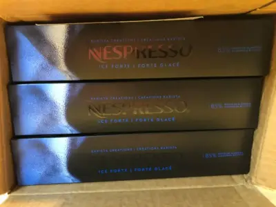 Nespresso ice forte 3 boxes of aluminum capsules exp:12/31/25
