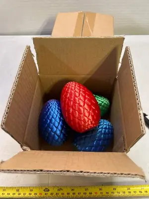 2 boxes of 3d printed dragon eggs