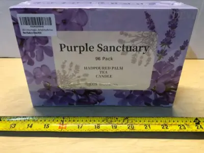 Purple sanctuary 96pack hand poured palm tea candles