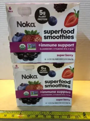 2 boxes 6 each superfood smoothies 5g plant protein exp:2/9/27