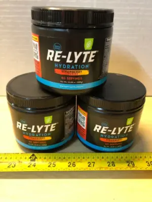 3 tubs Re-Lyte hydration dietary supplement exp:7/30