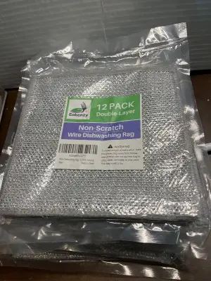 5ct 12pack double layer non scratch wire dishwashing rag