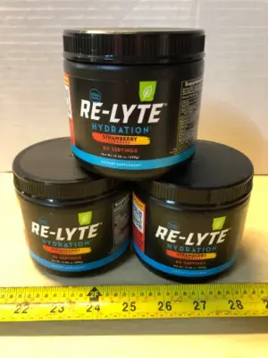 3 tubs Re-Lyte hydration dietary supplement exp:7/30
