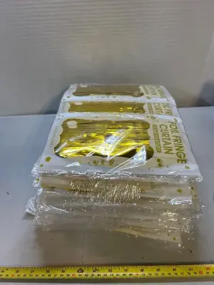 lot of foil fringe curtains