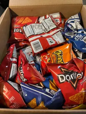 box of variety chips