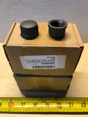 2 boxes malleable iron cast pipe fitting cap 1/2inch