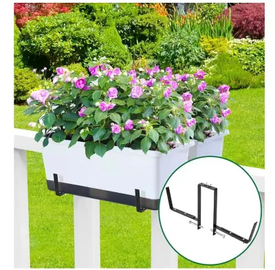 Double sided adjustable rail plant box holder (similar to image)