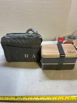 bento style lunch box with bag