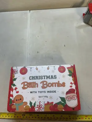 christmas bath bombs with toys inside