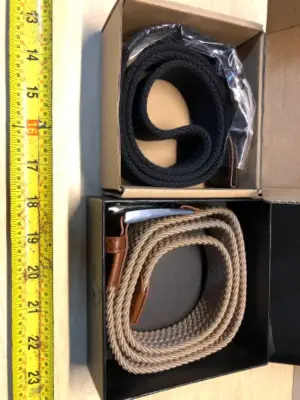 39in black belt and 36in brown belt